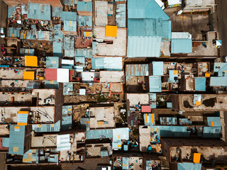 Colorful rooftops of slums