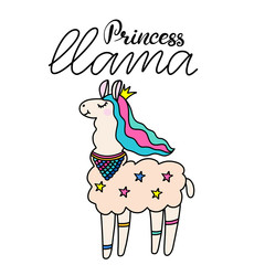 Llama lettering vector illustration