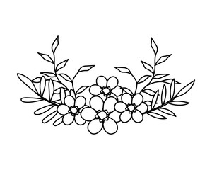 beautiful flowers and leafs decoration