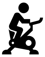 Person Riding Exercise Bike Vector Icon