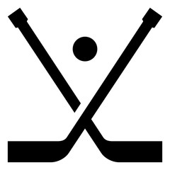 Hockey Sticks Puck Vector Icon