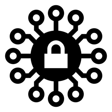 black digital security lock icon clip art preview