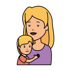 beautiful mother lifting son