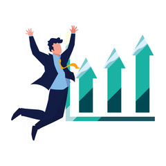 successful businessman report diagram