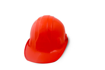 orange construction helmet on a white background.