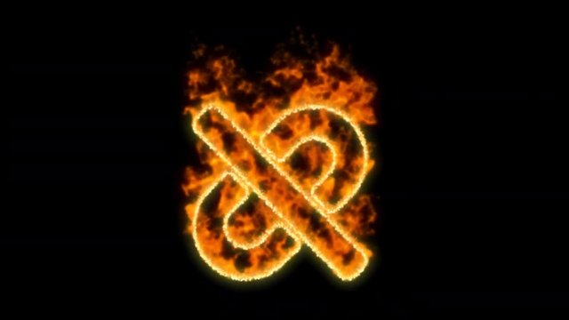 unlink symbol inflames. Then disappears. In - Out loop. Alpha channel Premultiplied - Matted with color black