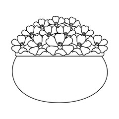 floral decoration in ceramic pot