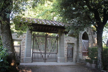 Gateway Tuscany wooden tile roof door Italy