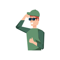 young man with sunglasses avatar character