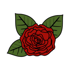 Obraz premium rose with leafs icon