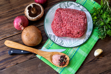 Cutlets of mince on a white background