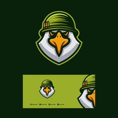 eagle soldier logo design.