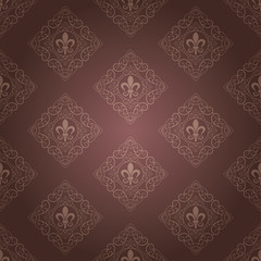 Brown wallpaper in retro style.