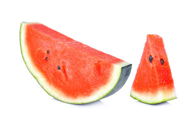 Watermelon slices on white background