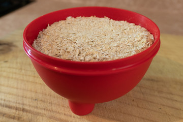 Oats in a bowl.