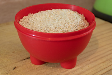 Oats in a bowl.
