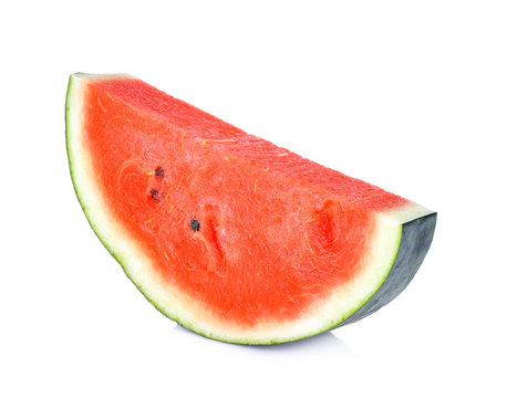 Watermelon slices on white background