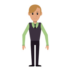 Man with elegant clothes cartoon