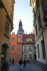 Obraz premium Latvia.Street of Old Riga.