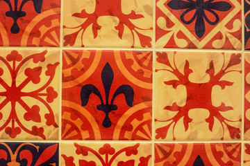 colorful tiles for textures in antique pattern