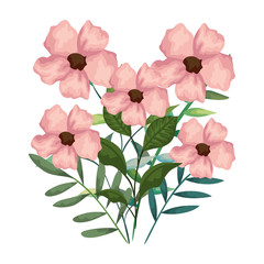 beautiful flowers and leafs decoration