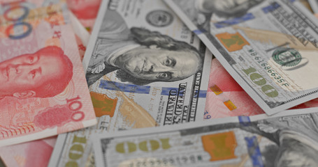 RMB and USD banknote