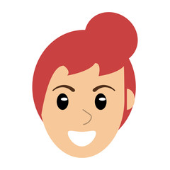 Woman face smiling cartoon