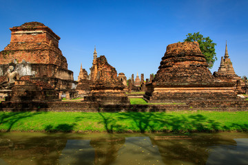 Fototapeta na wymiar Sukhothai Historical Park In Thailand, Buddha statue, Old Town,Tourism, World Heritage Site, Civilization,UNESCO.