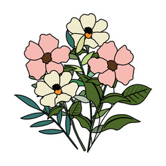 beautiful flowers and leafs decoration