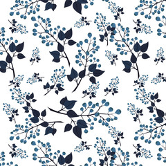 Pattern blueberries on white background.