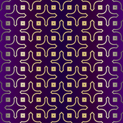 Geometric Modern Ornament. Seamless Vector Pattern. For Wallpaper, Invitation, Fashion Design. Purple gold color