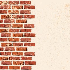 Obraz premium Brick wall vector illustration backgrond. Place for your text. Grunge textured backdrop for banner, lettering, graffiti.