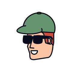 head of young man with sunglasses