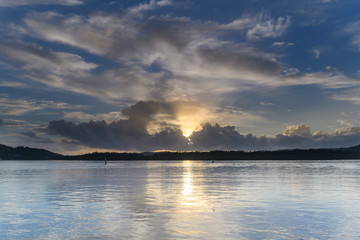 Early Morning Clouds and Reflections on the Bay