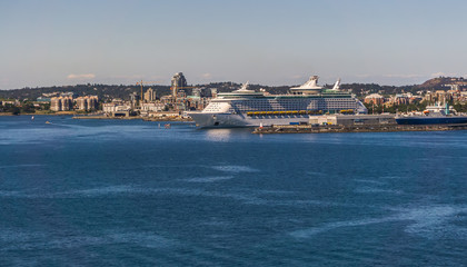 views from Ogden Point cruise ship terminal in Victoria BC.Canada