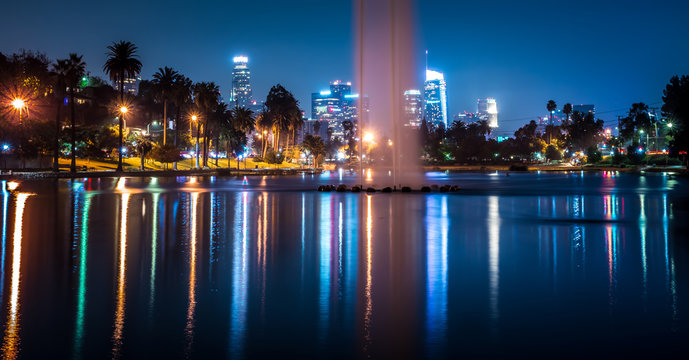 Los Angeles california city downtown at night
