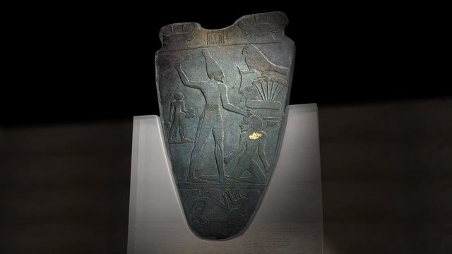 Narmer Palette - unification of Lower and Upper Egypt. Recto side, 3D animation