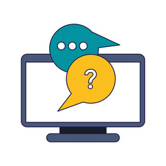 Obraz premium Technical support and customer service blue lines