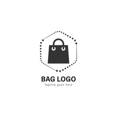 Shop logo template design. Shop logo with modern frame vector design