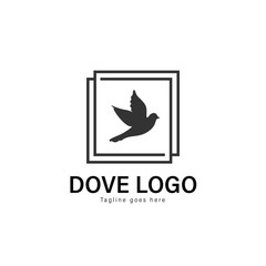 Obraz premium Dove logo template design. Dove logo with modern frame vector design