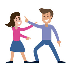 Couple dancing and smiling