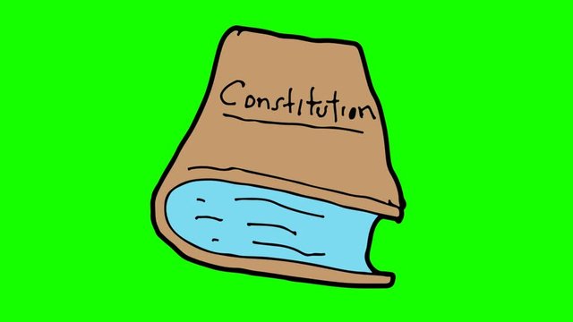 kids drawing green screen with theme of Constitution