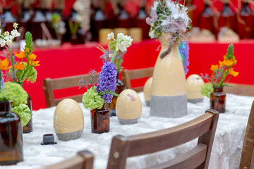 Ostern, schöne Tischdekoration, romantisch