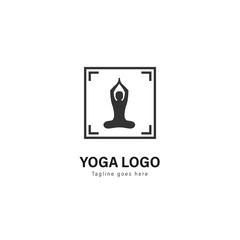 Yoga logo template design. Yoga logo with modern frame vector design