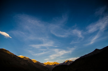 sunset in the mountains