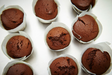 Making chocolate muffins