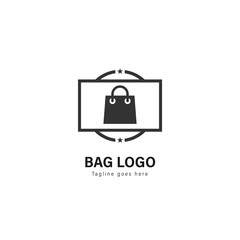 Shop logo template design. Shop logo with modern frame vector design