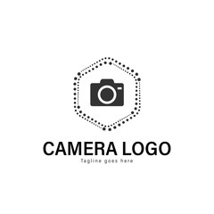 Camera logo template design. Camera logo with modern frame vector design