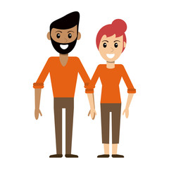 Couple boyfriend and girlfriend cartoon