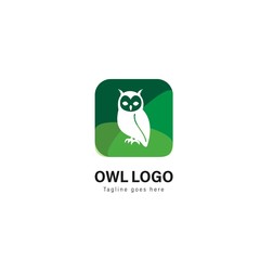 Owl logo template design. Owl logo with modern frame vector design
